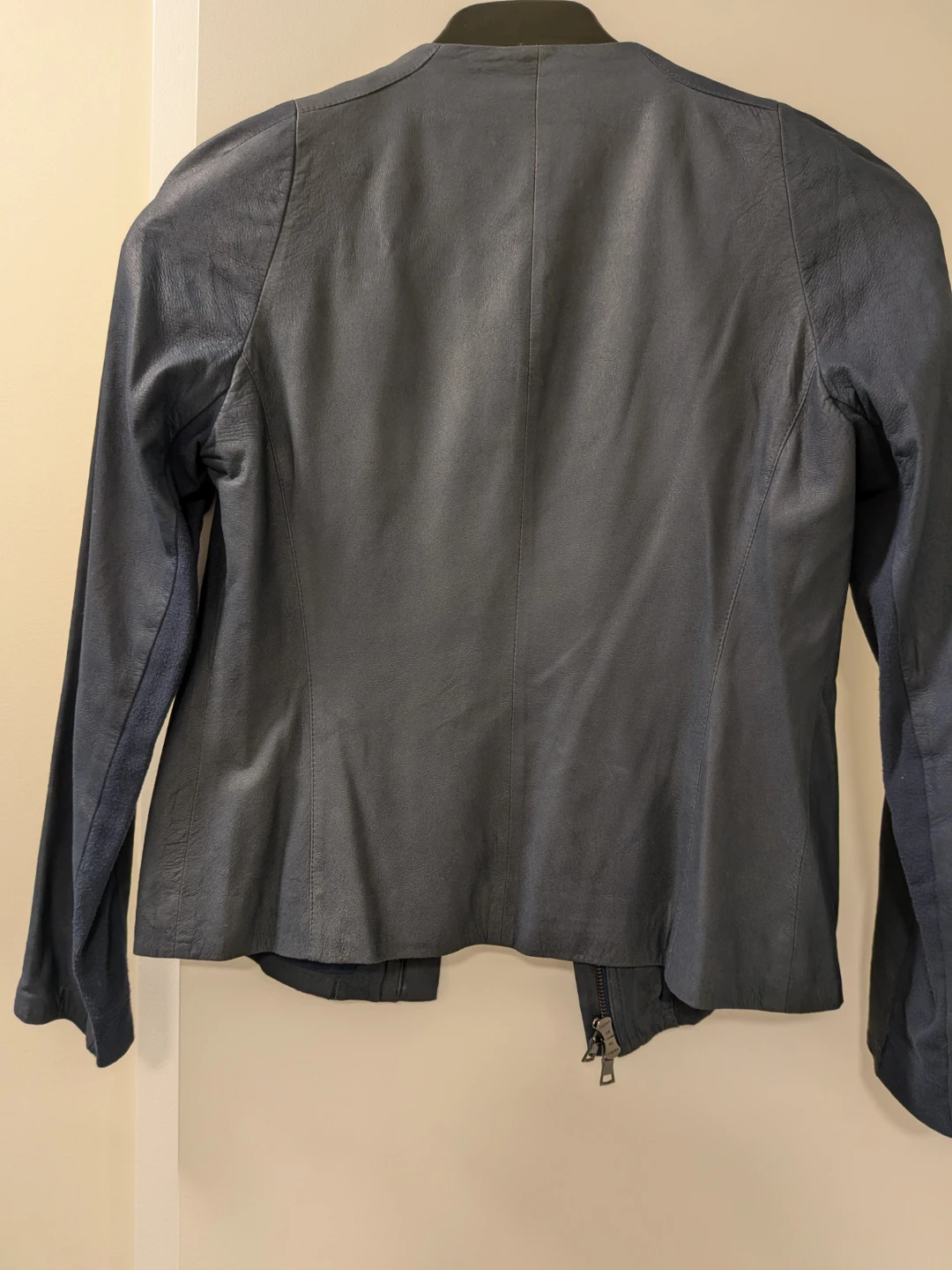 Vince Leather Jacket Navy - photo 3