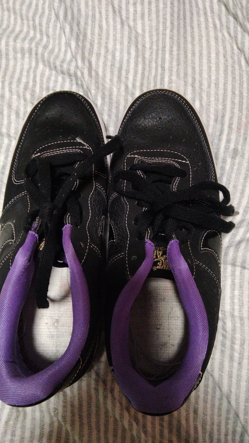 Nike Air Force 1 Black and Purple Shoes