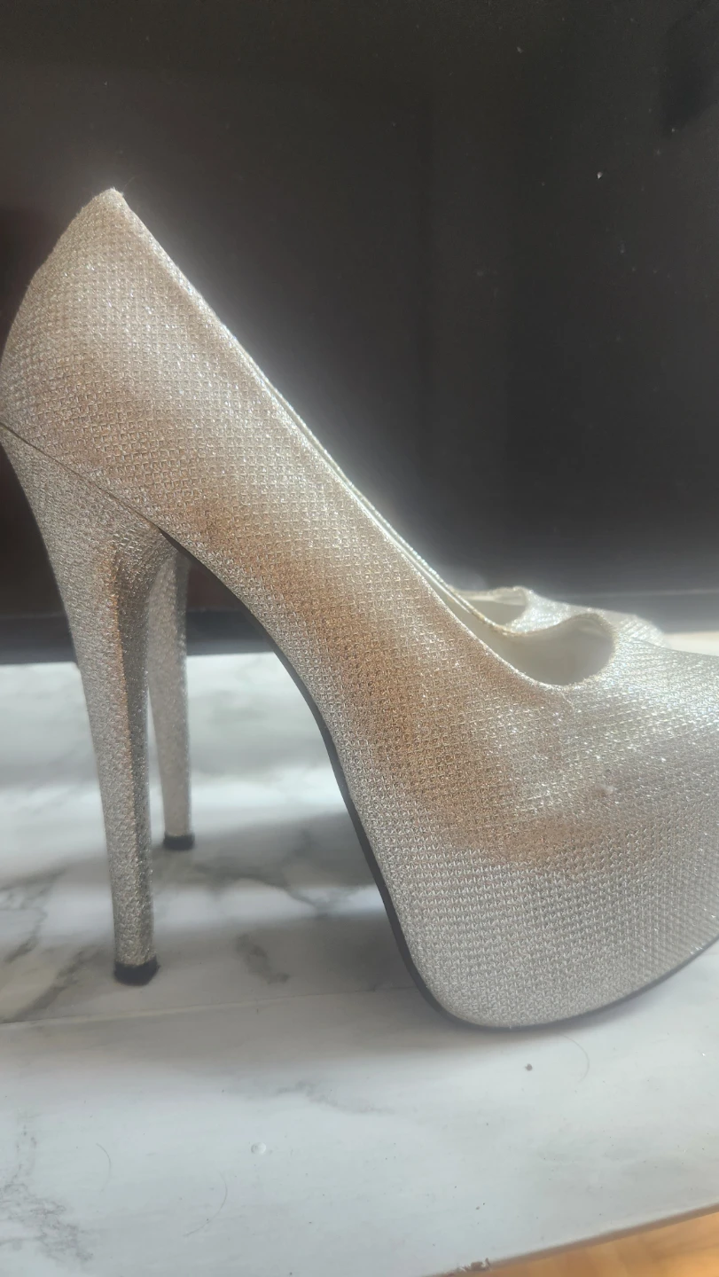 Hamwi Silver Glitter Platform Heels size 38/39 - photo 3