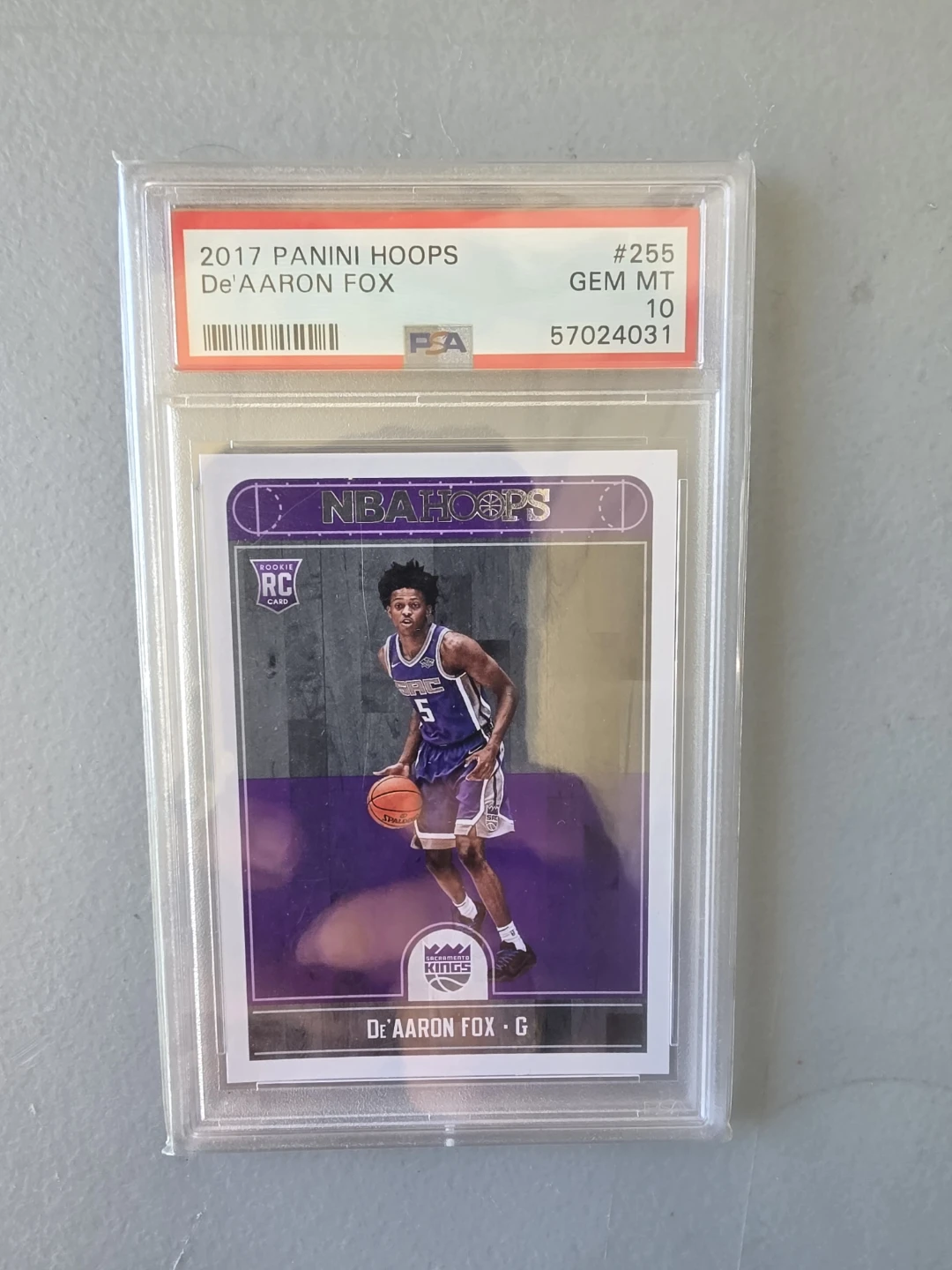 2017 Panini Hoops De'Aaron Fox Rookie Card PSA 10