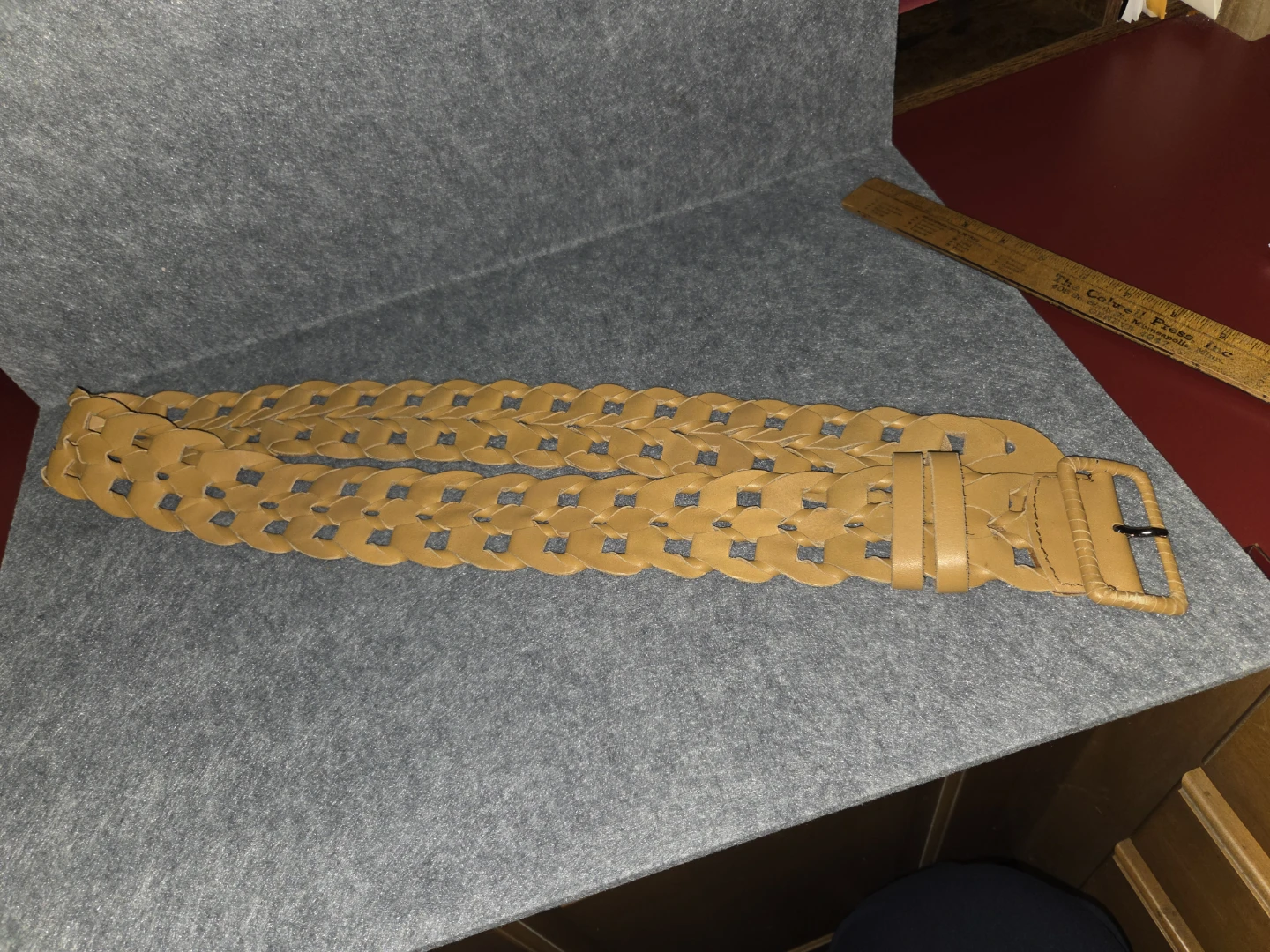 Chico's Tan Woven Leather Belt