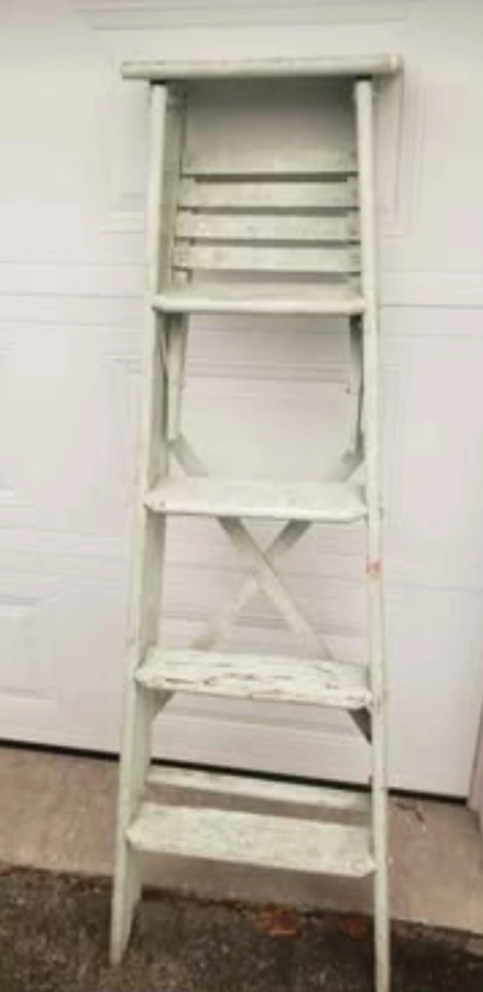 Vintage Wood Step Ladder/Shelf(5') ladder/decor it.see pics - photo 3