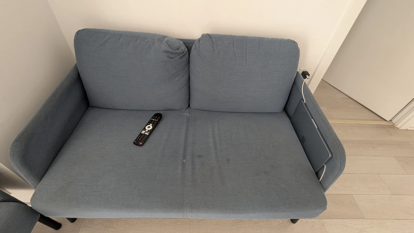 Set of two blue fabric loveseats - photo 2