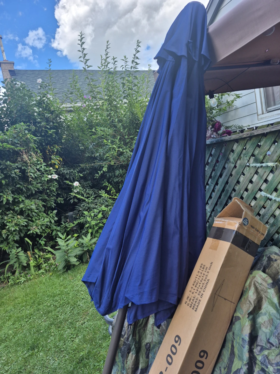 Brand New 9 ft wide Blue Patio Umbrella