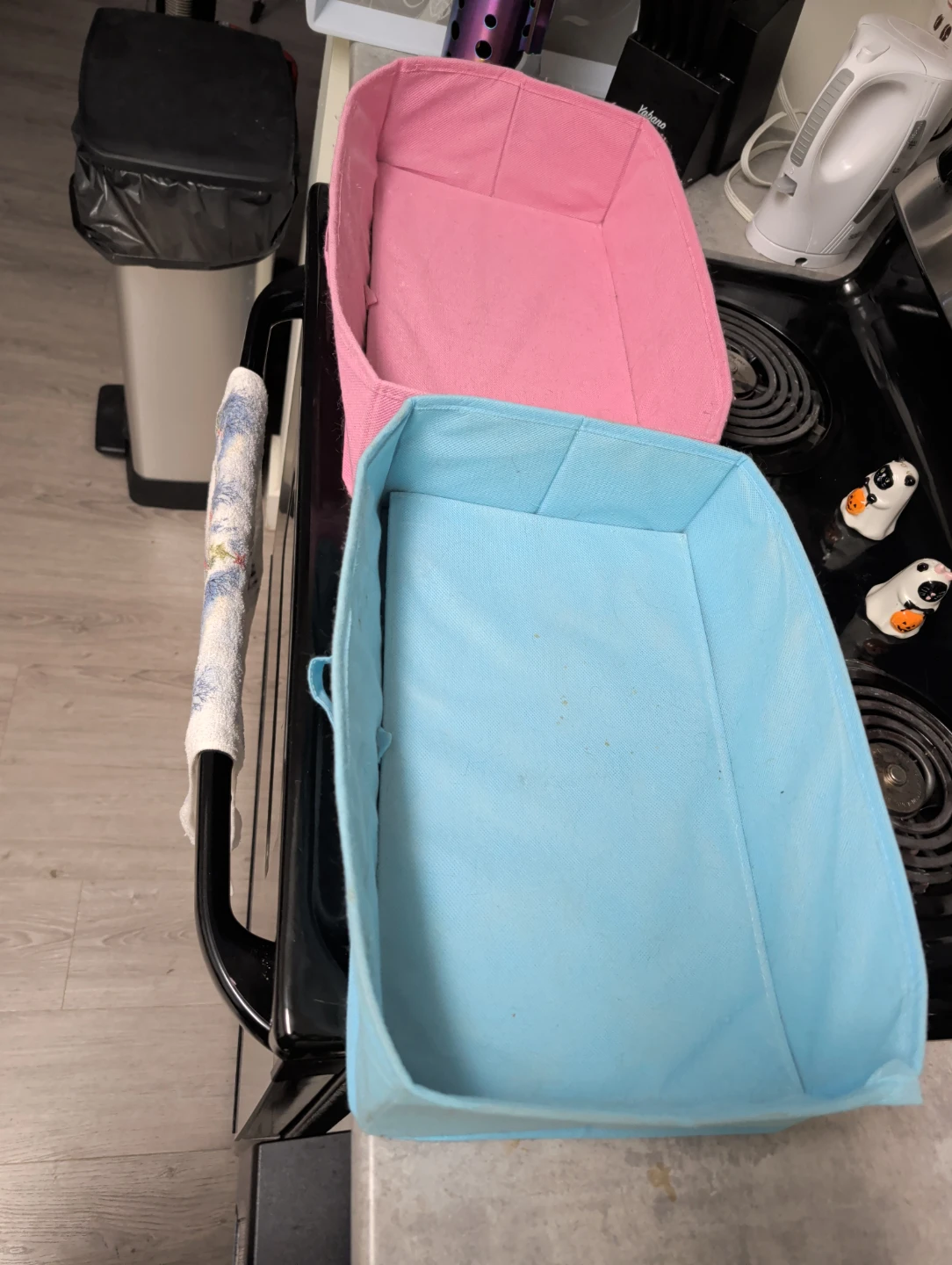 Two Fabric Storage Bins Pink and Blue - photo 3