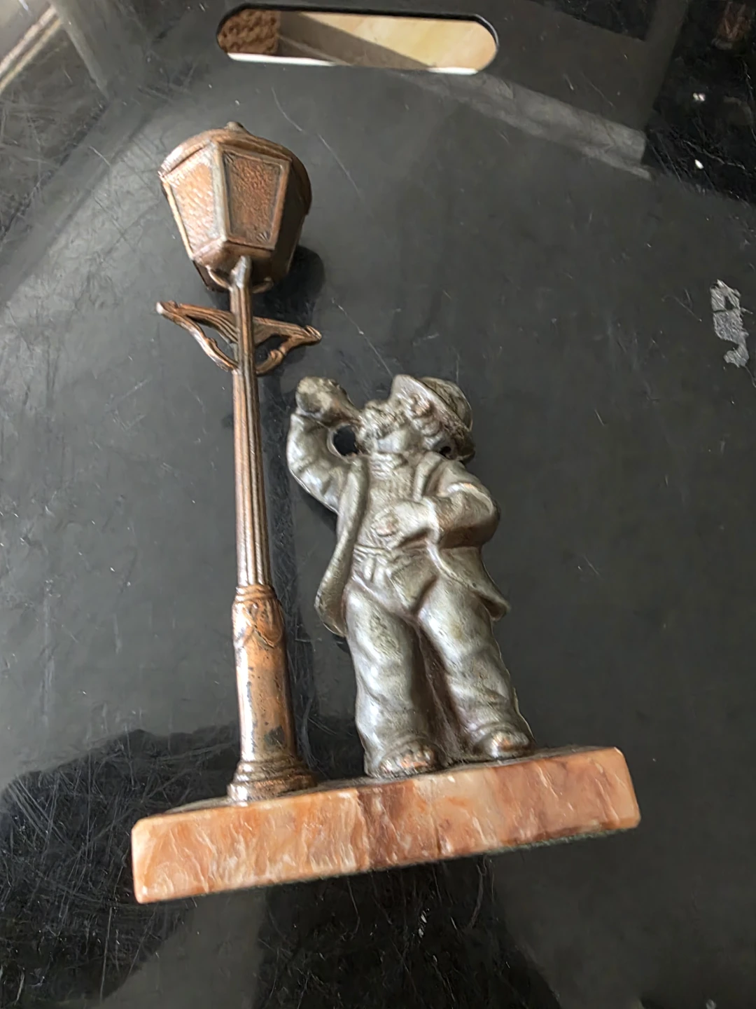 Vintage Lamppost Figurine with Man - photo 2
