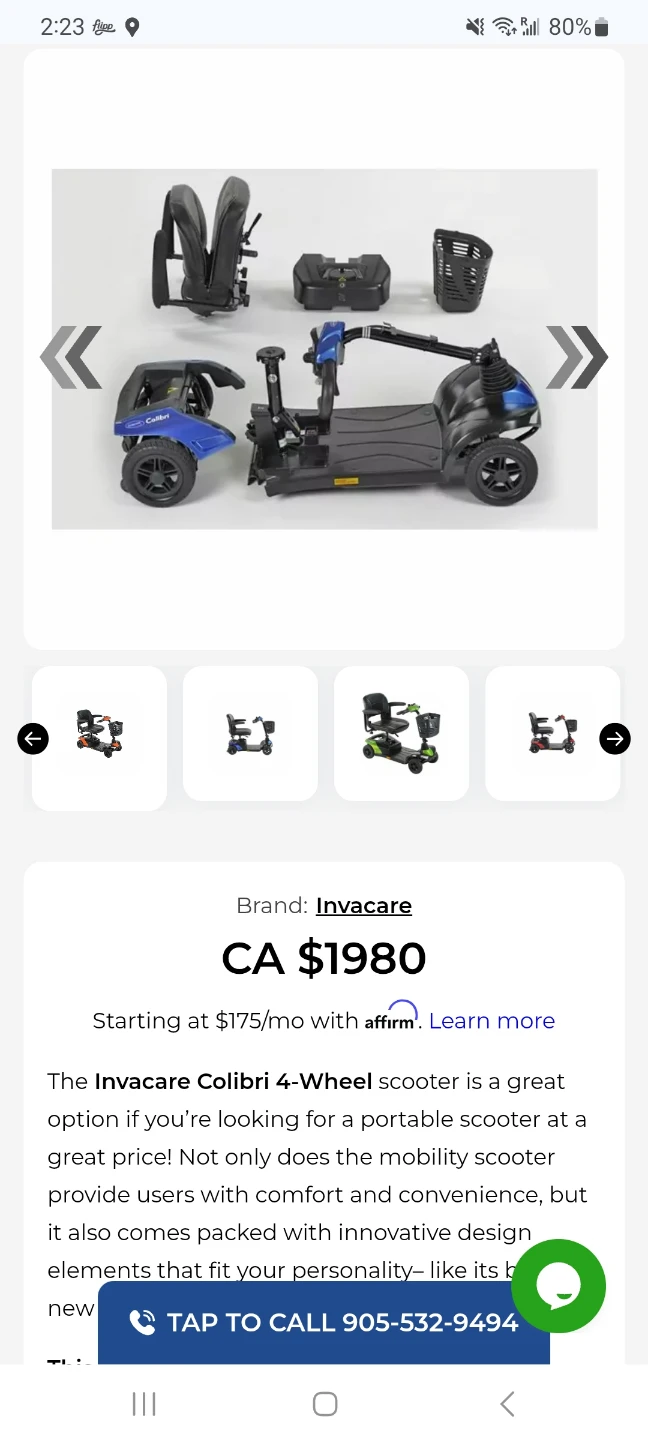 Invacare Colibri 4-Wheel Mobility Scooter - photo 4
