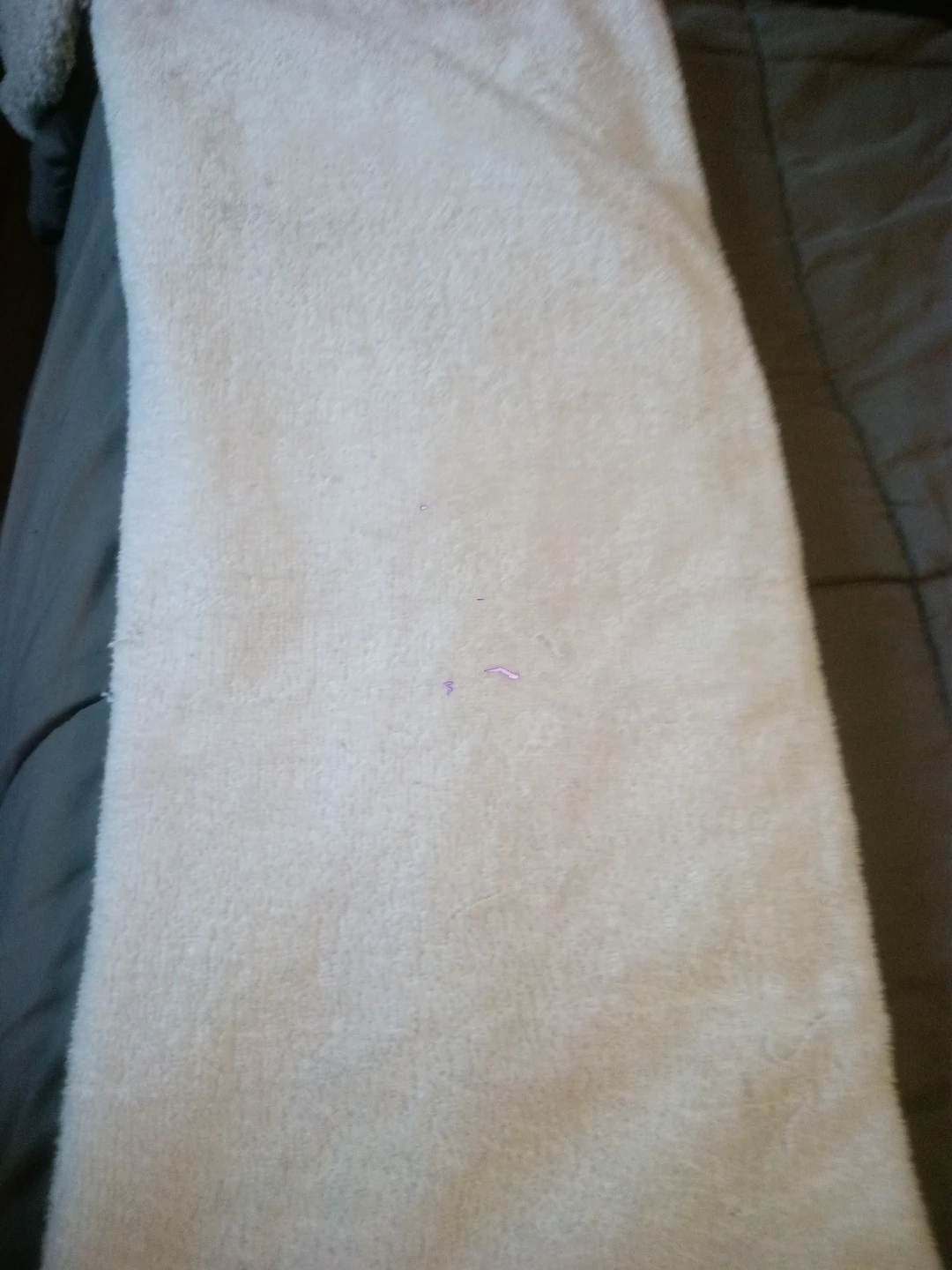 White bathroom towel (puppy towel)