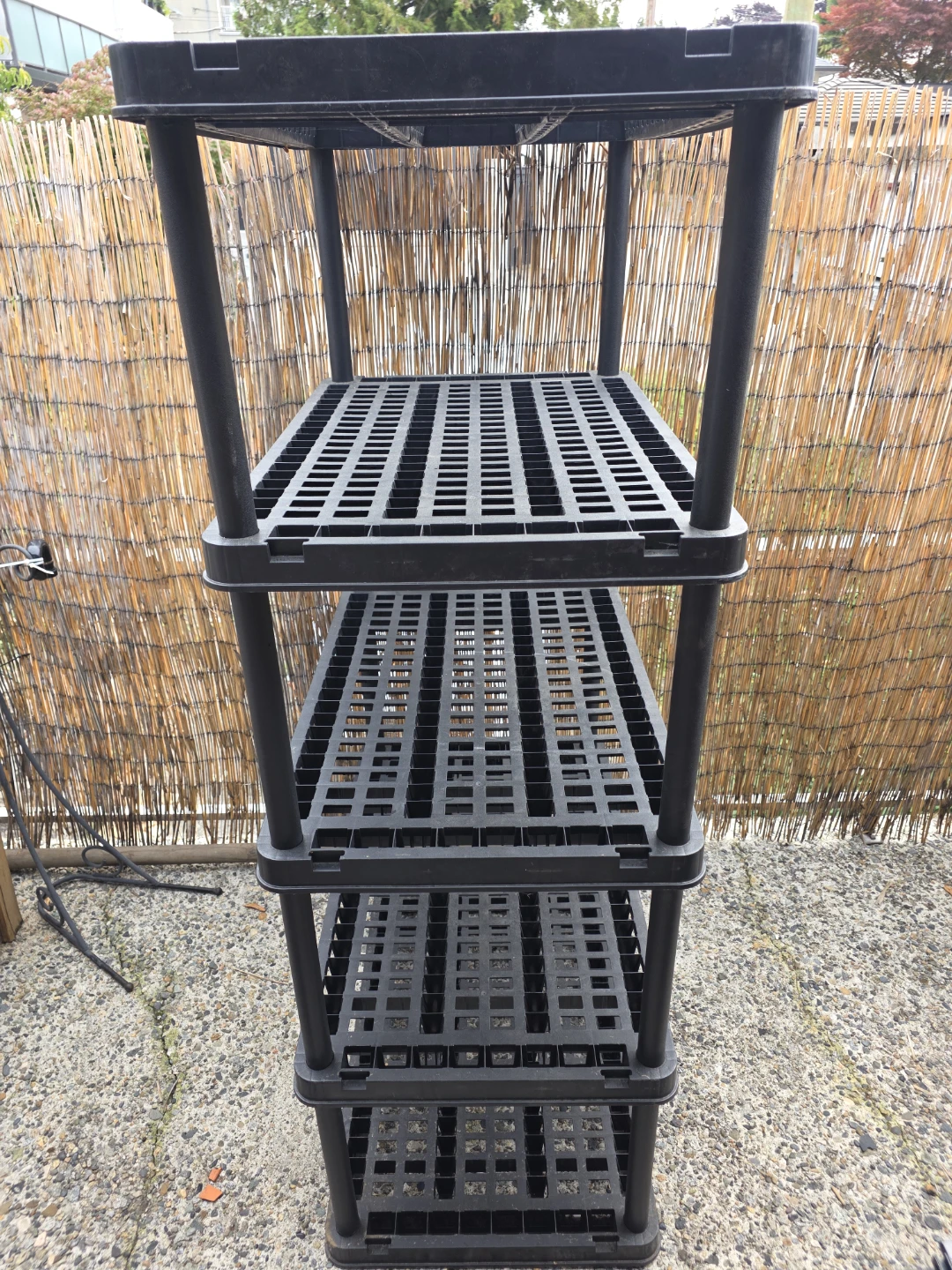 Black 4-Tier Plastic Storage Shelving Unit - photo 4