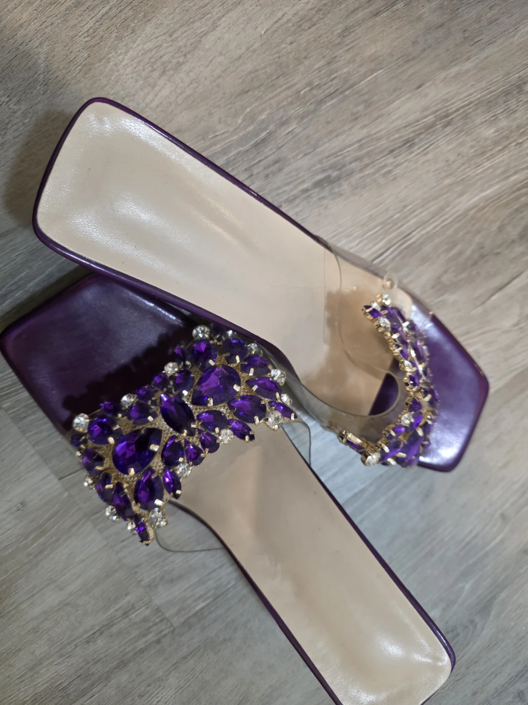 Purple Bejewelled Heels Size 41 - photo 2