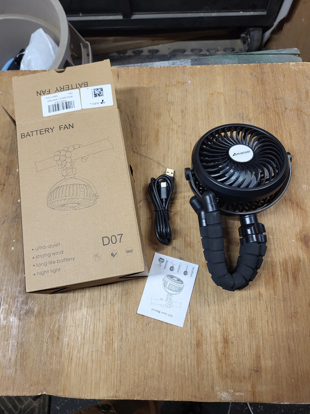 Amacool Flexible Battery Fan for Baby Stroller