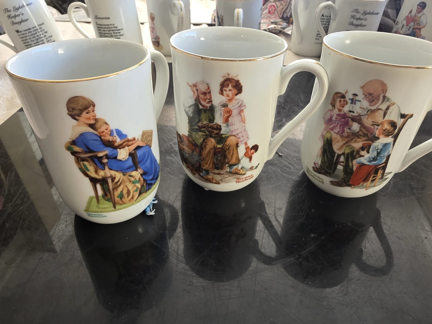 Set of Vintage Norman Rockwell Museum Mugs