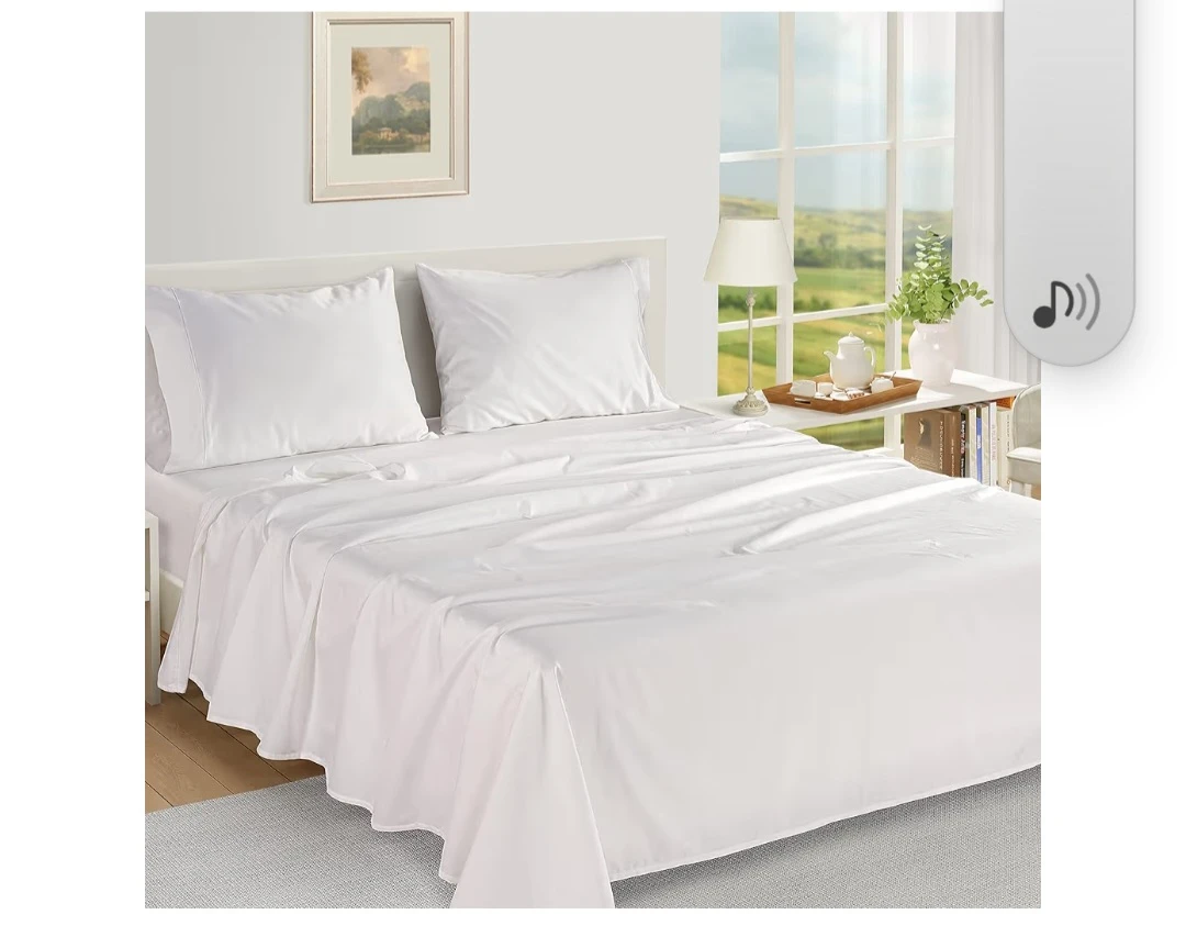Lane Linen 4-Piece Organic Cotton Queen Sheet Set