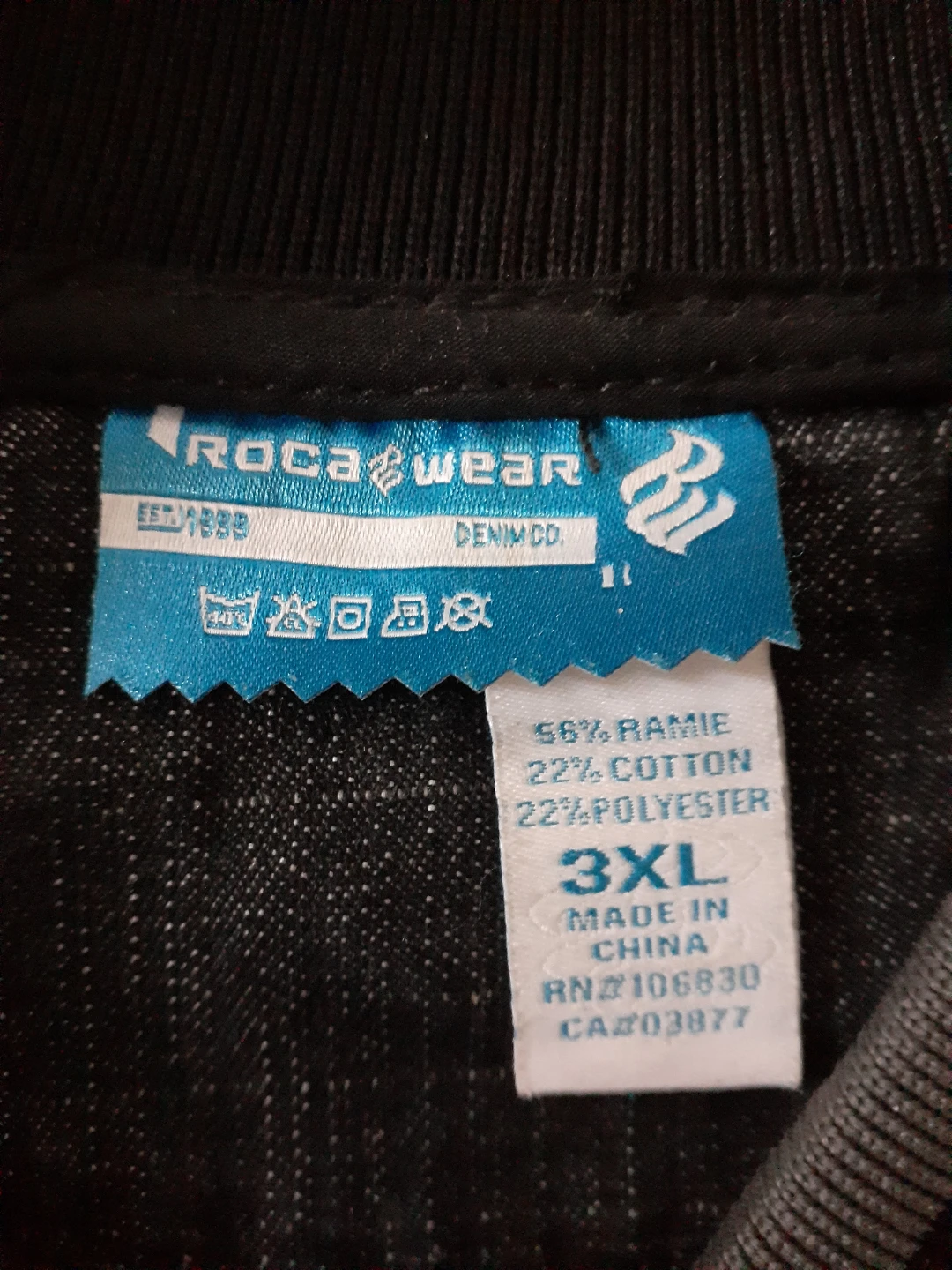 Rocawear Denim Bomber Jacket 3XL VINTAGE  Y2K - photo 3