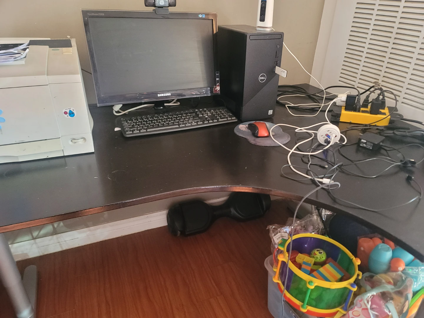 Black L-Shaped Computer Desk - photo 3