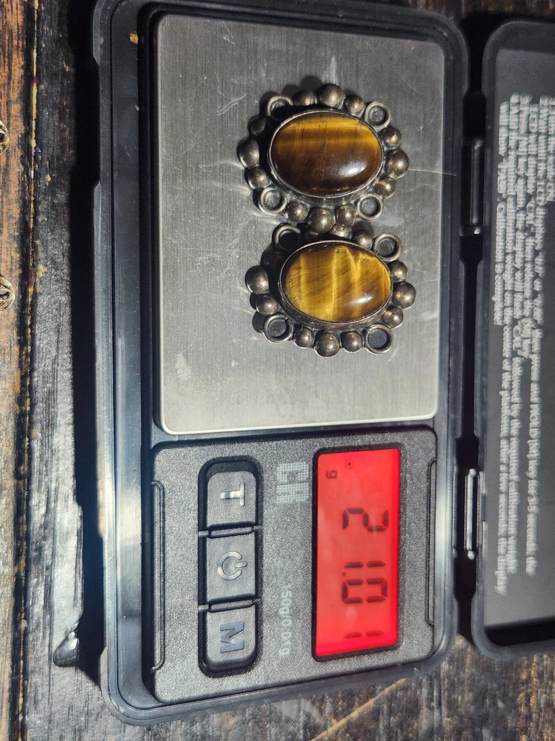 Vintage Mexico .925 Silver Tiger Eye Clip-on Earrings/ring set - photo 5