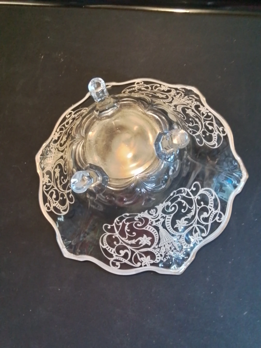 Art Deco Indiana Glass "Pretzel" 3-Footed Centerpiece - photo 5