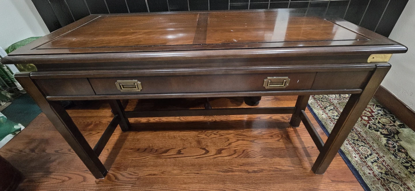 Campaign Style Wood Writing Desk - photo 4