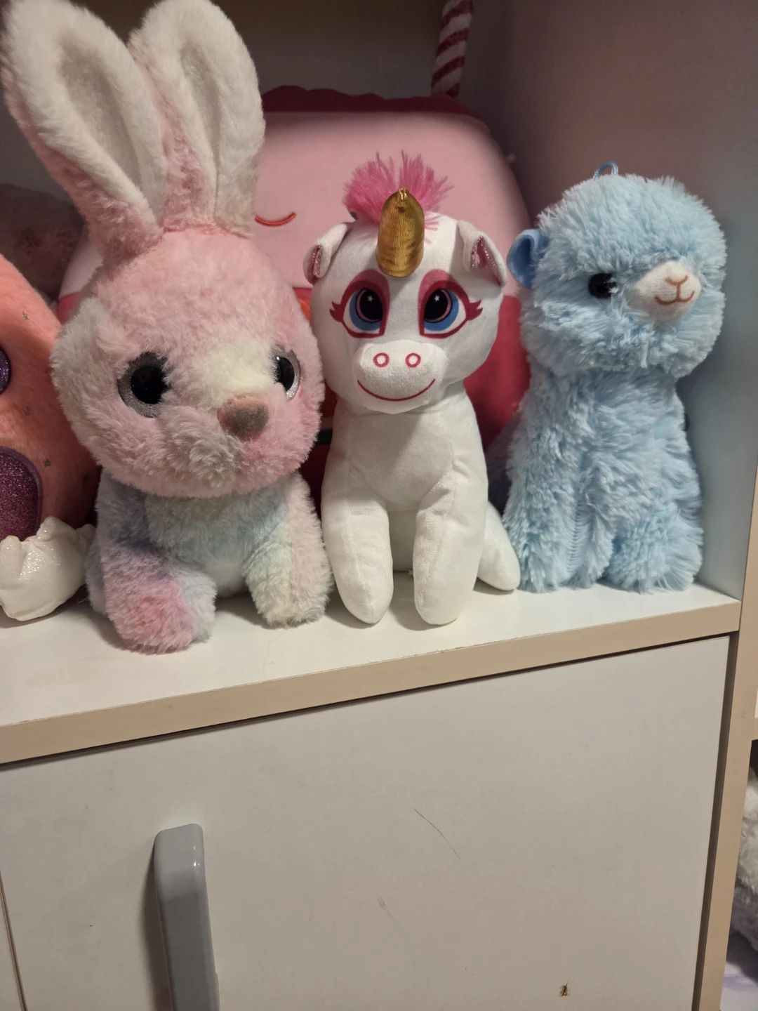 Set of 3 Plush Toys: Bunny, Unicorn, and Alpaca