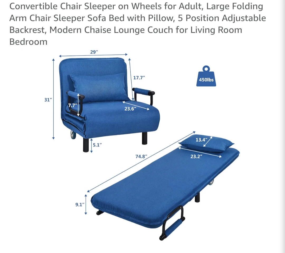 Convertible Sleep Chair Bed