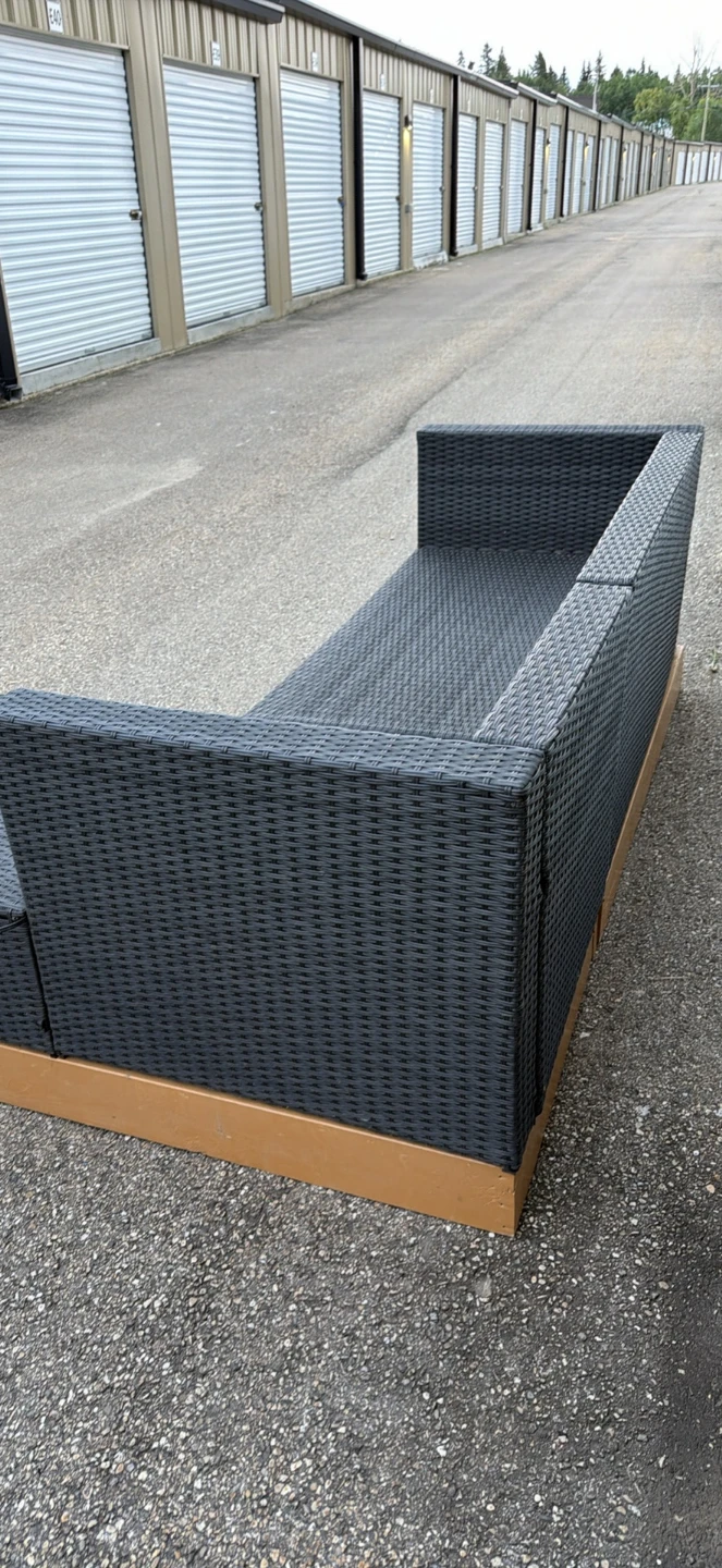 Black Wicker Sectional Sofa - photo 3