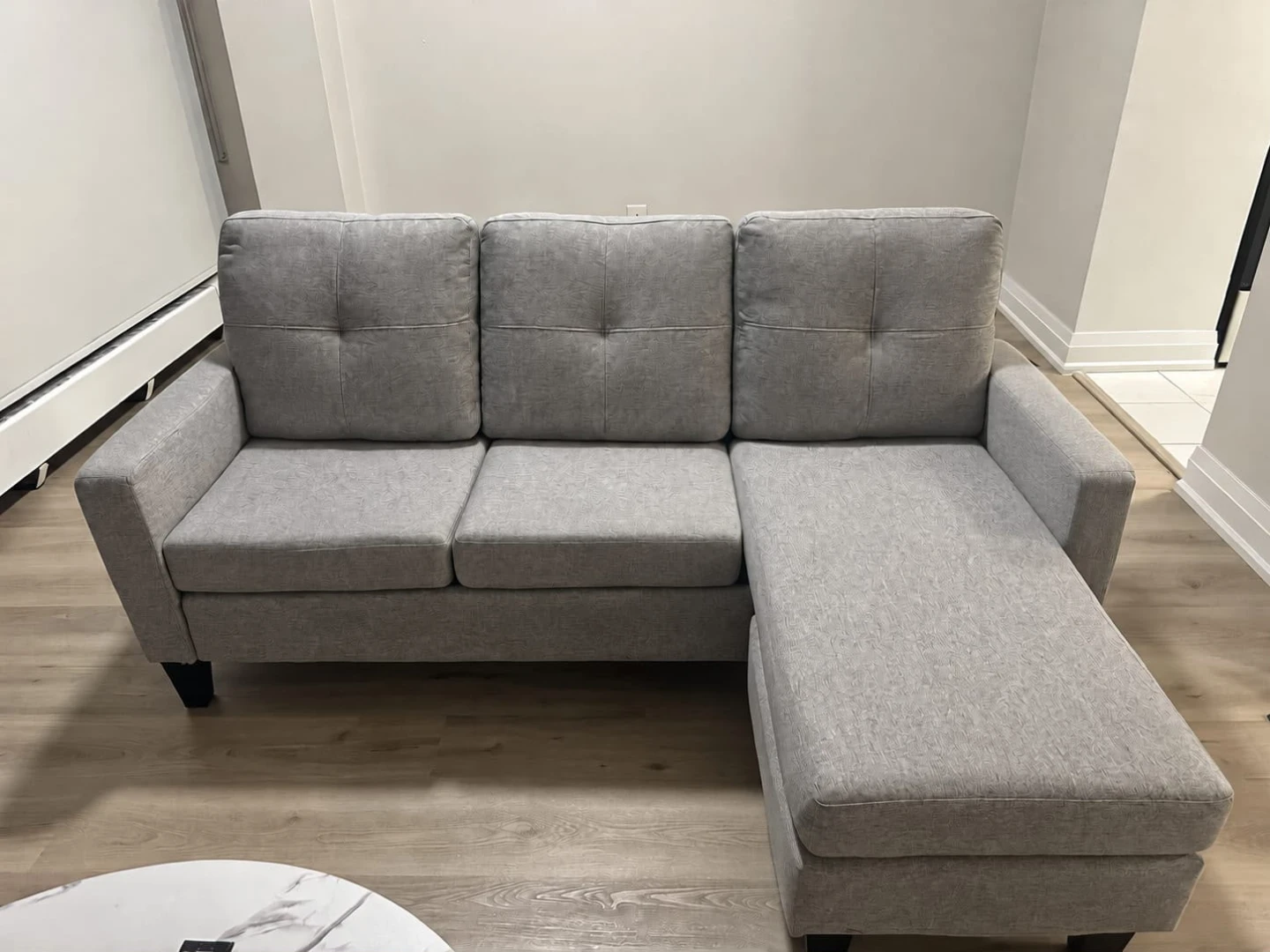 Light Grey Sectional Sofa with Chaise