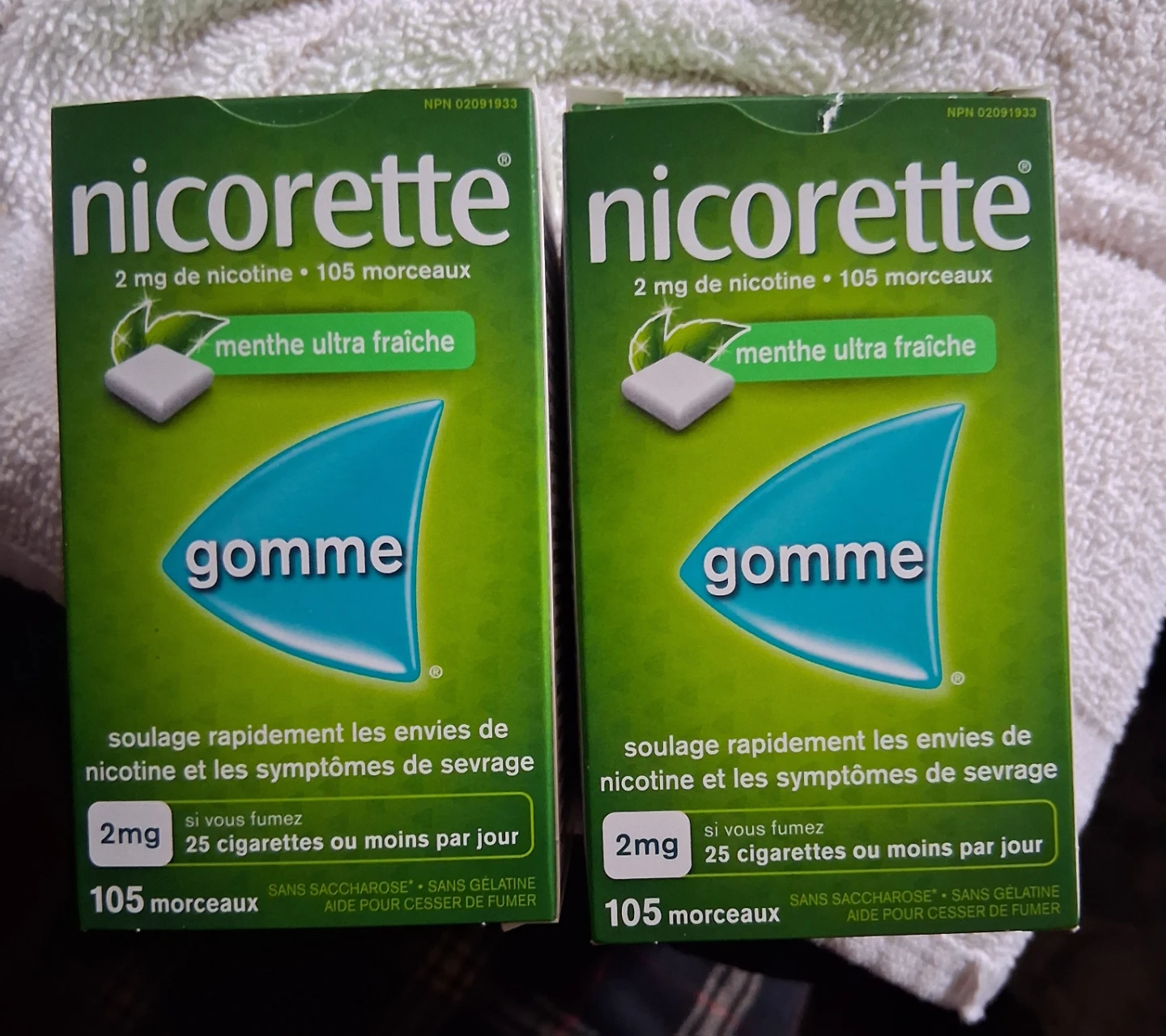2 Nicorette Menthe Ultra Fraîche 2mg Gum Packs