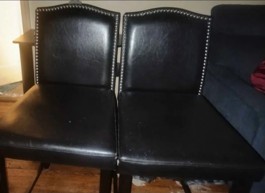 Two Black Bar Stools