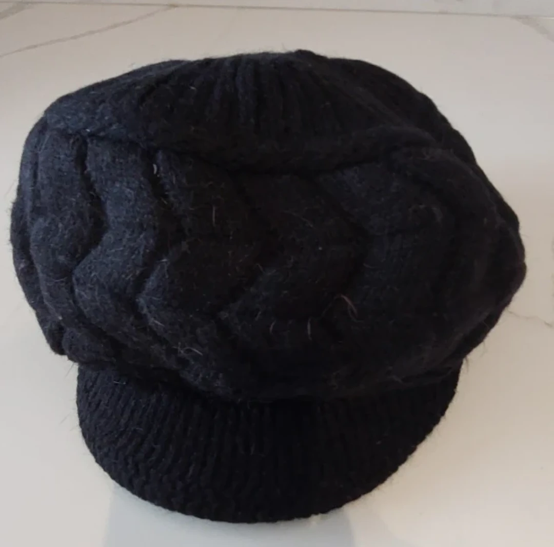 Black Knit Visor Hat - photo 3