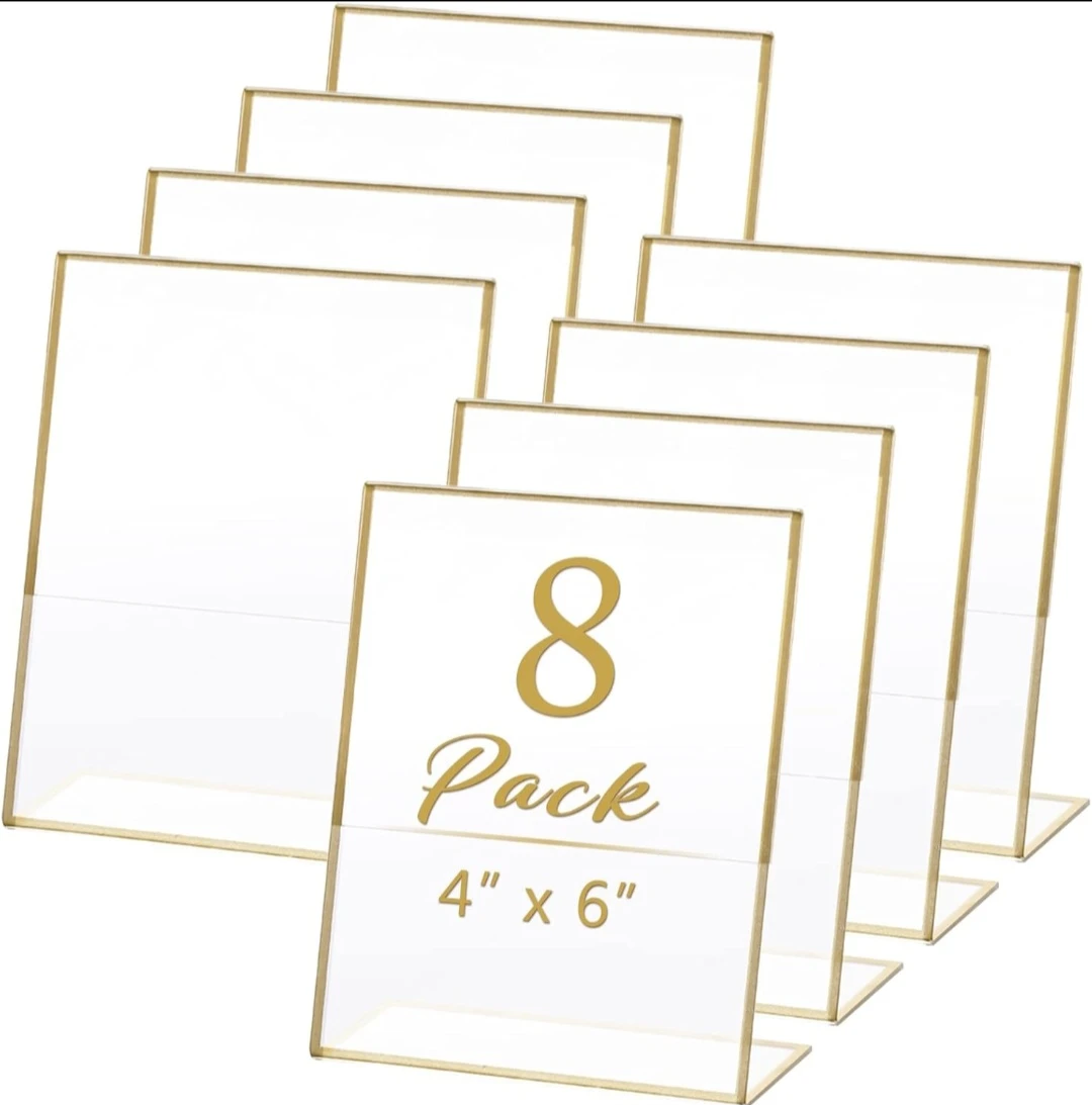 8 Pack Acrylic Sign Holders 4" x 6"