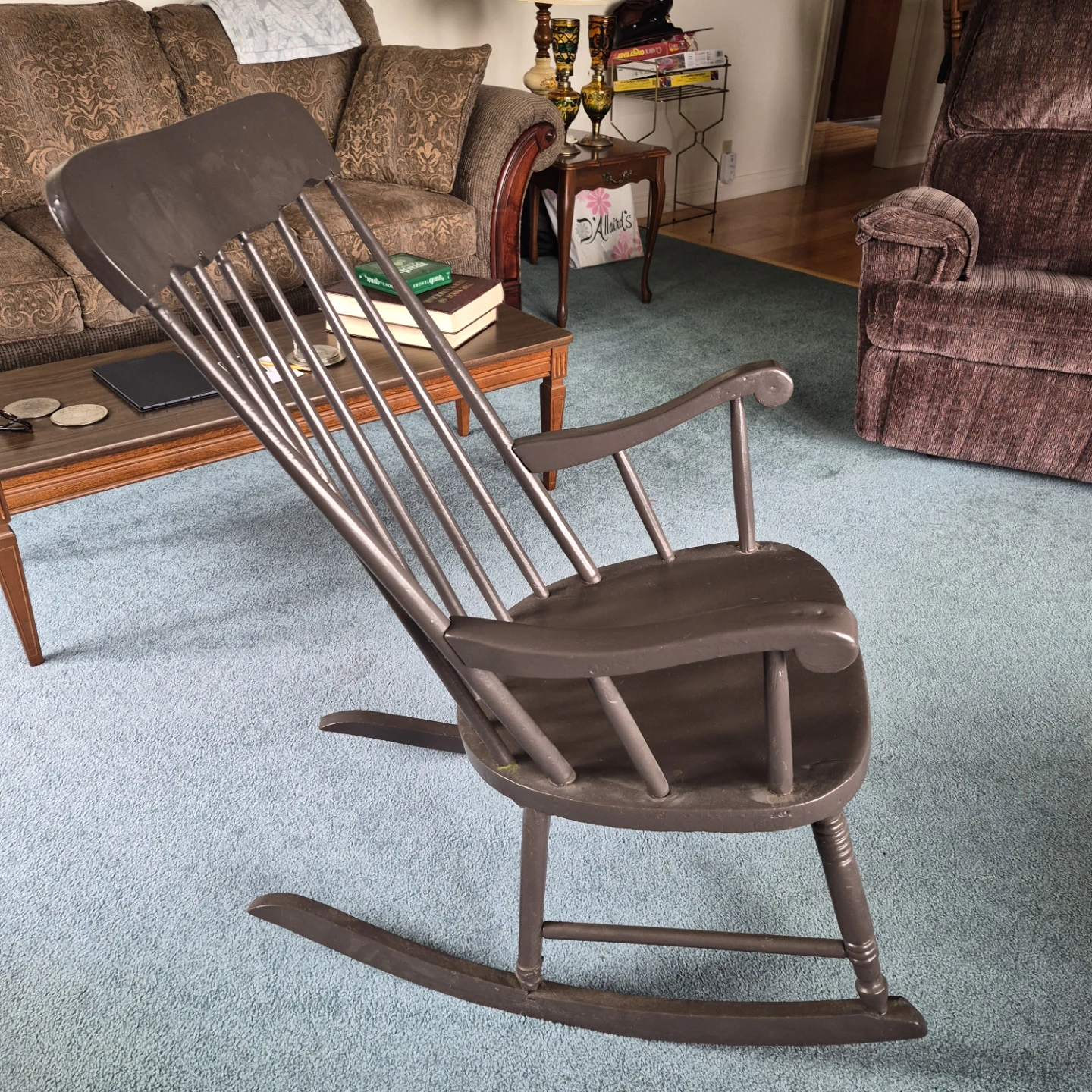 Vintage Brown Spindle Rocking Chair - photo 4