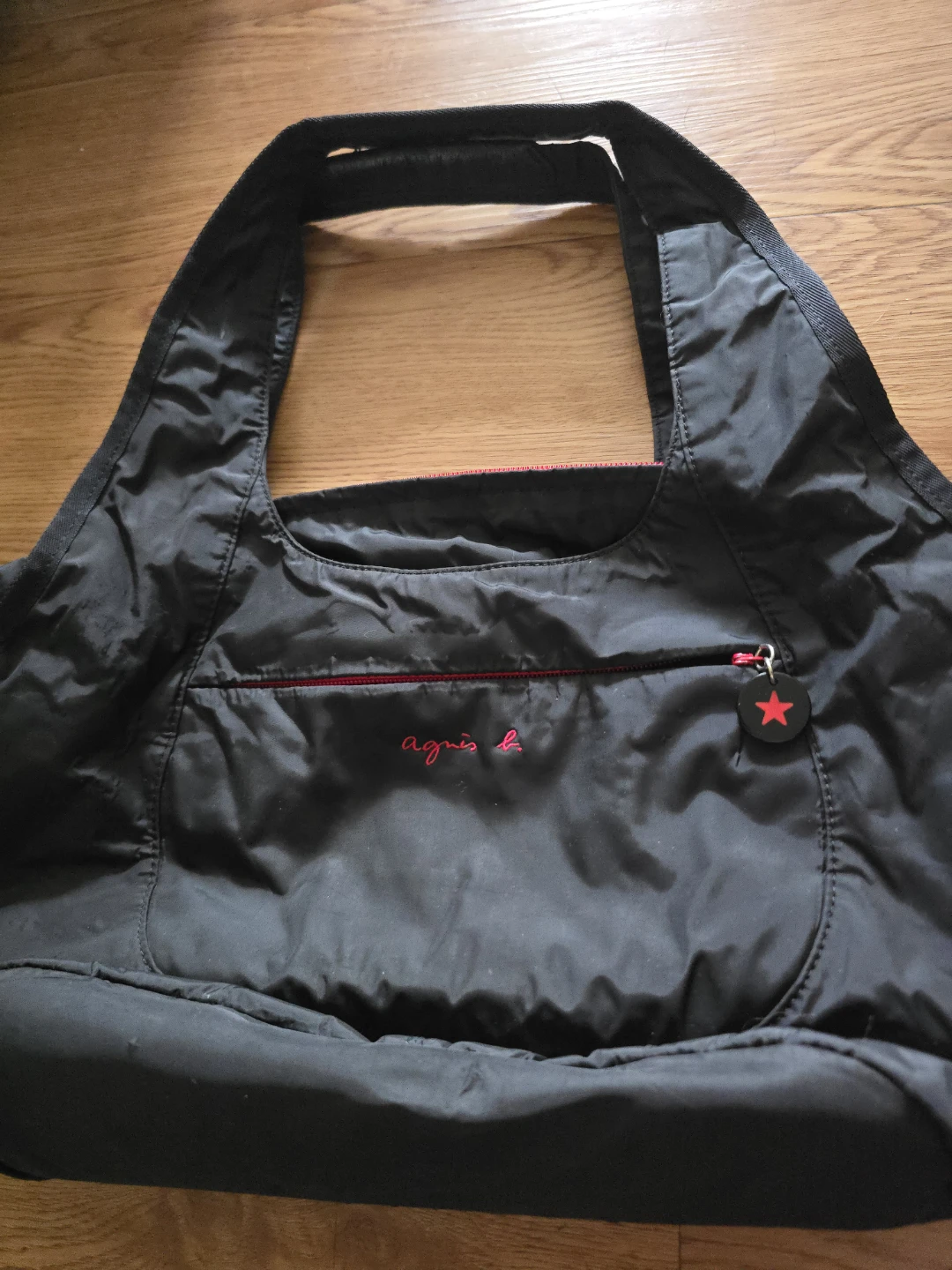 Agnès b. Black Nylon Shoulder Bag