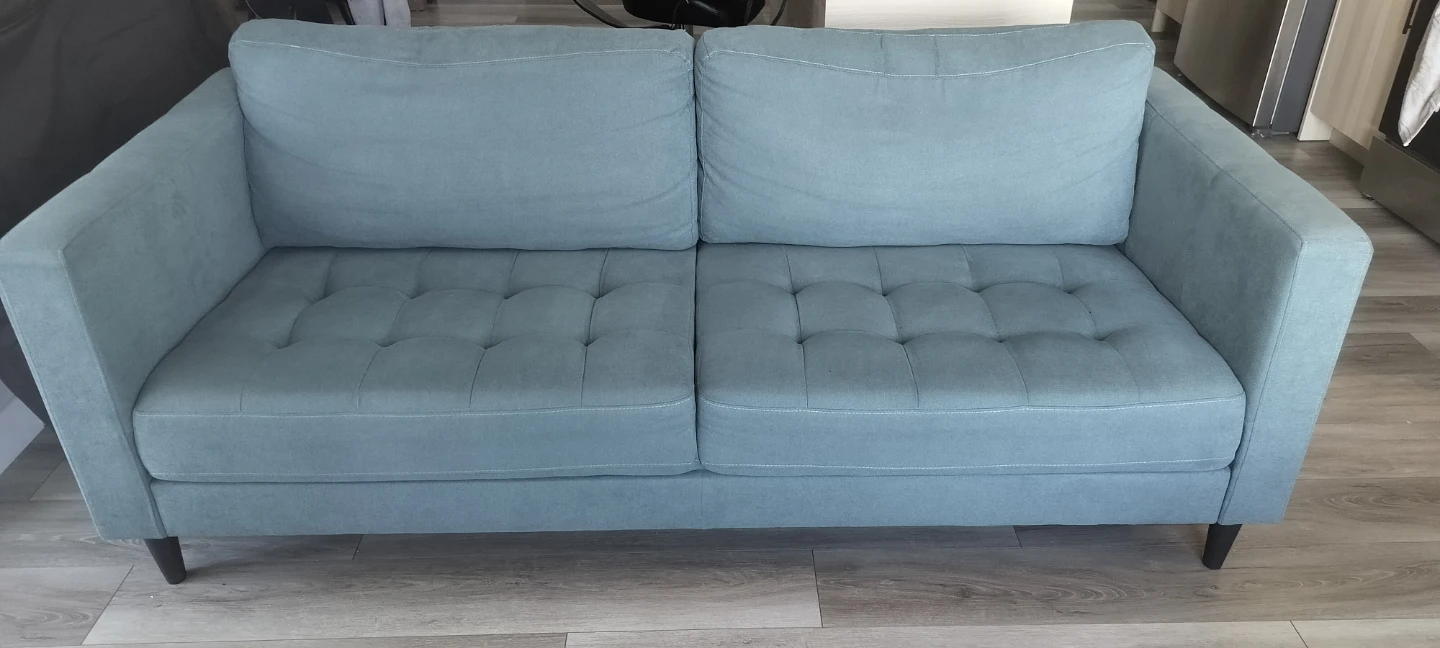 Blue mid-century style sofa