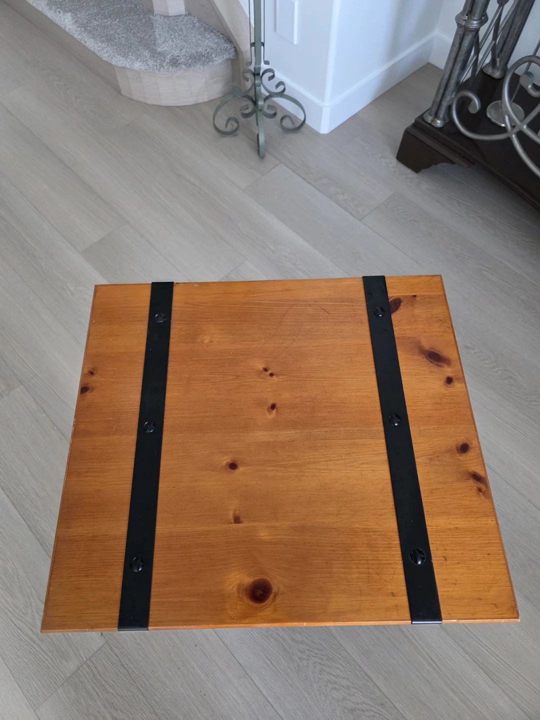 2 Rustic Wood and Iron Side Table