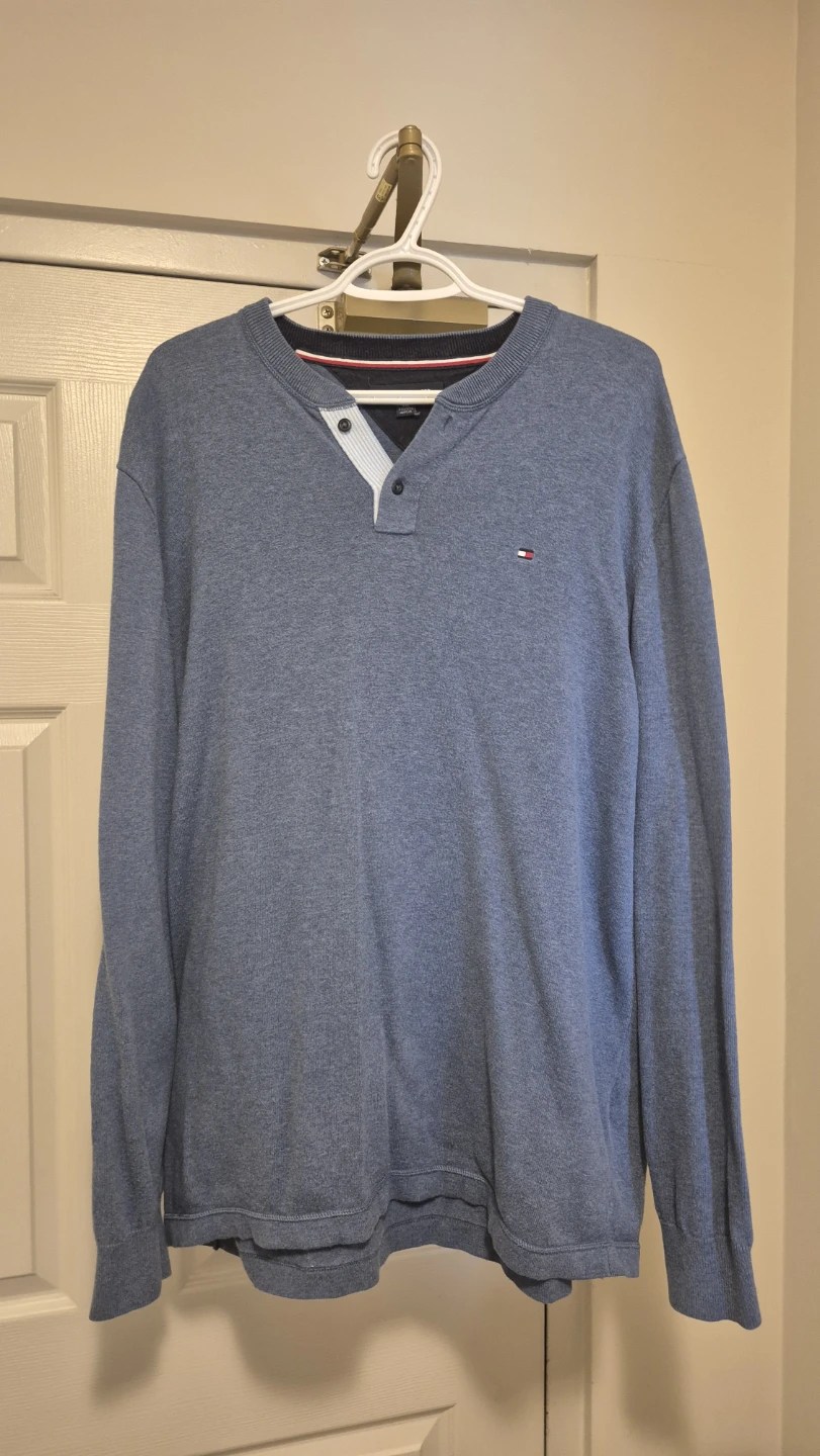 Tommy Hilfiger Blue Henley Sweater