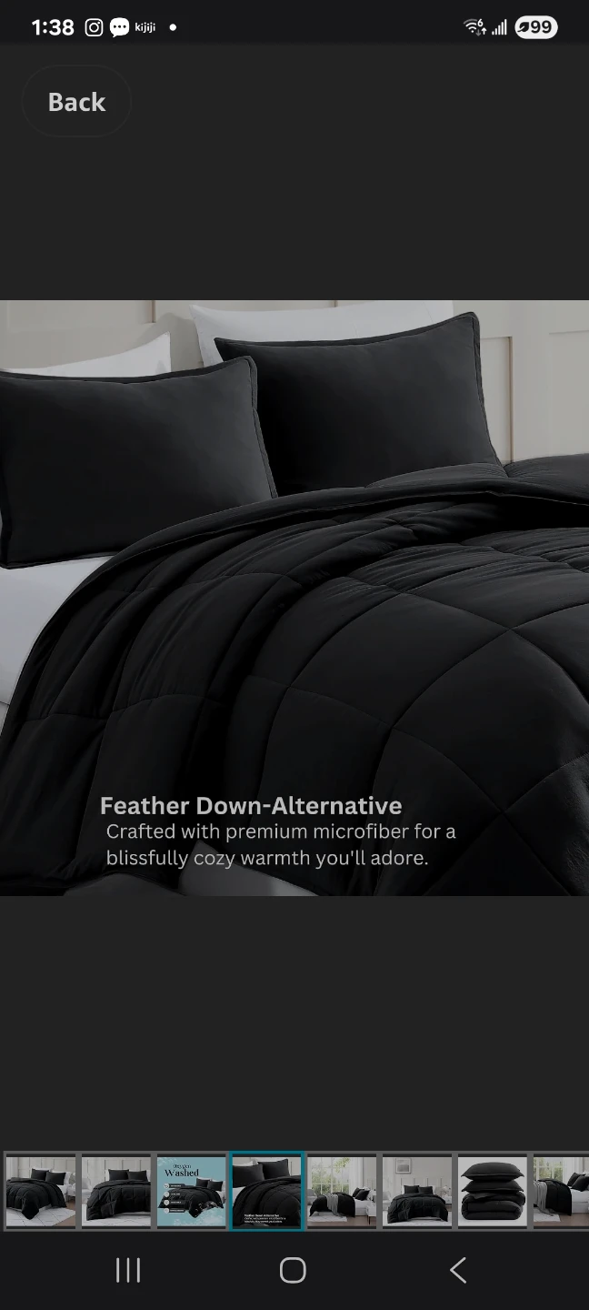 Queen black Comforter Set brand new - photo 4