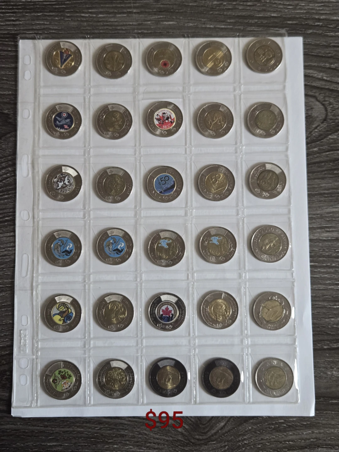 Collection of 30 Commemorative Canadian Two-Dollar Coins
