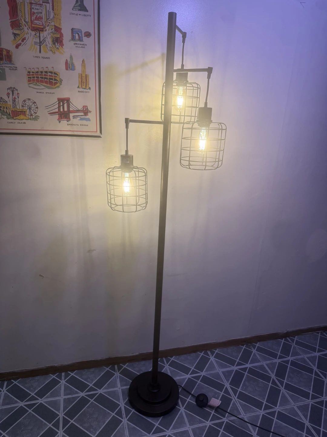 Industrial Style Three-Light Floor Lamp - photo 2