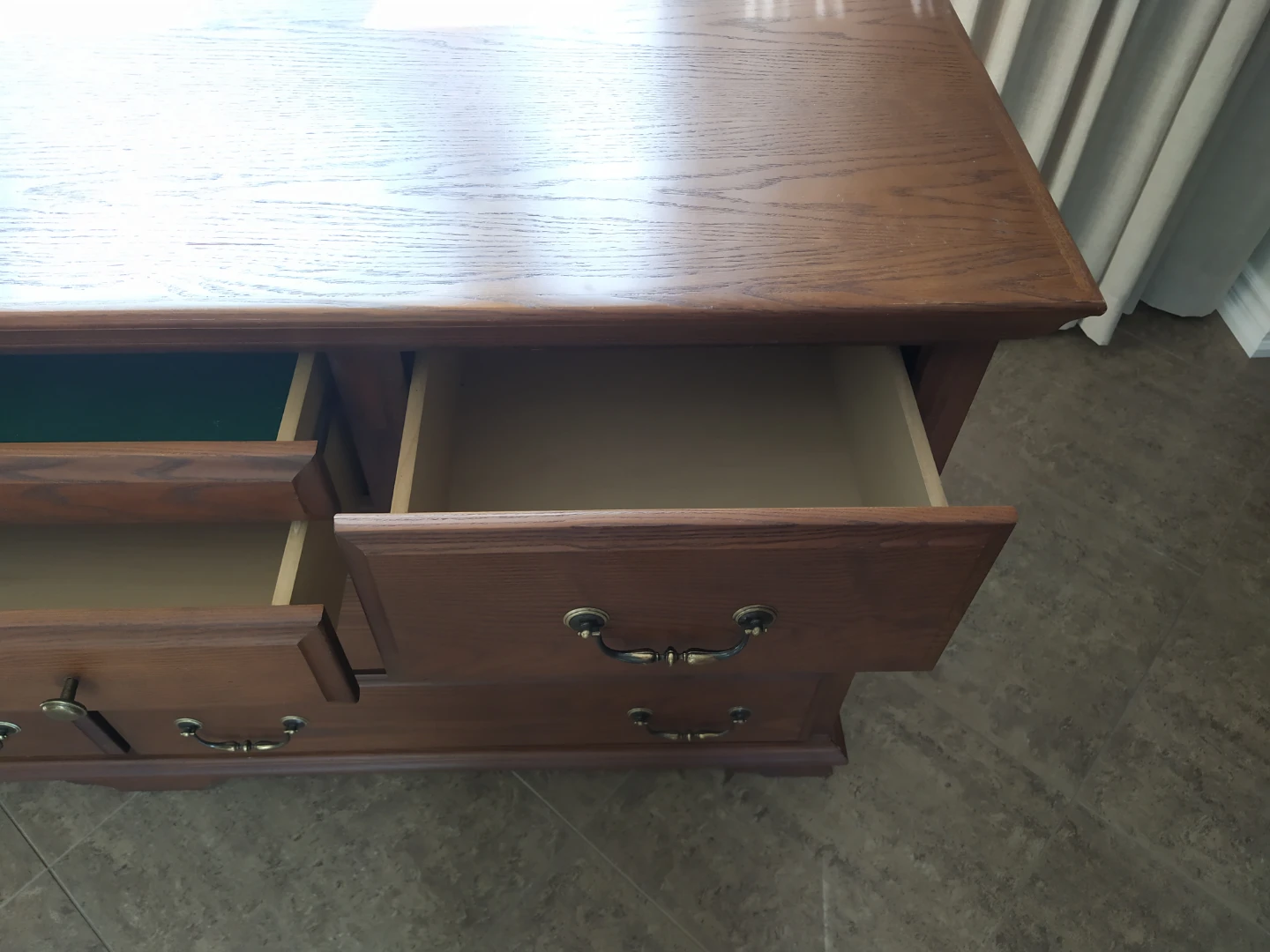 Wooden Dresser with Multiple Drawers and mirror - photo 5