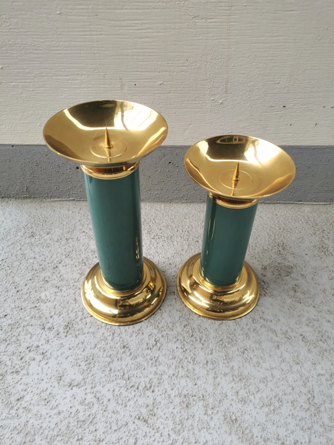 Vintage Ethan Allen Brass Spike Candle Holders - photo 2