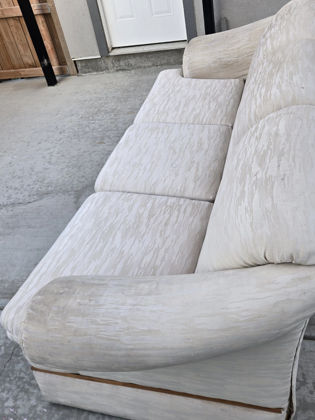 Three-Seater Beige Fabric Sofa