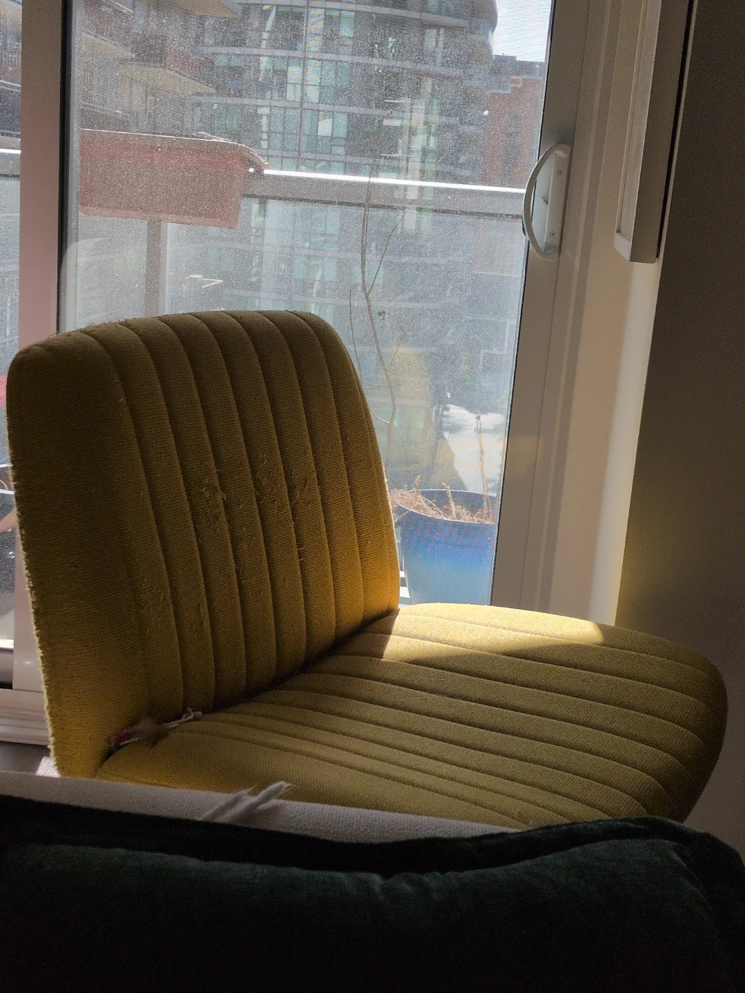 Yellow Channel-Tufted Accent Chair