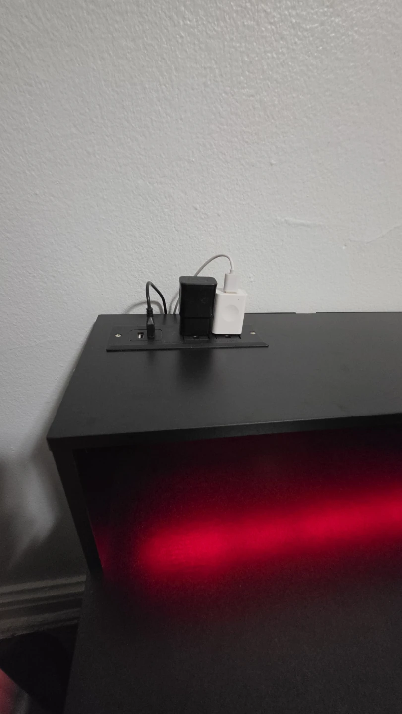Black 6-Drawer Dresser with LED Lights and Power Outlet - photo 5