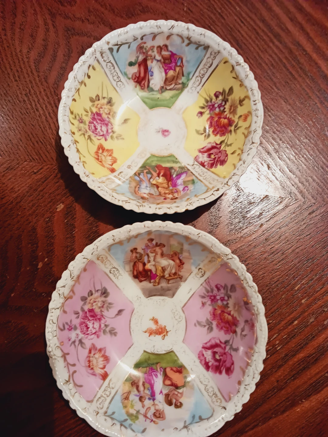 Set of 2 × Antique Austrian Porcelain Berry Bowls