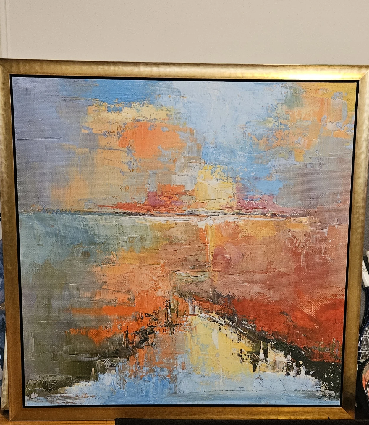 Golden fram painting, original - photo 3