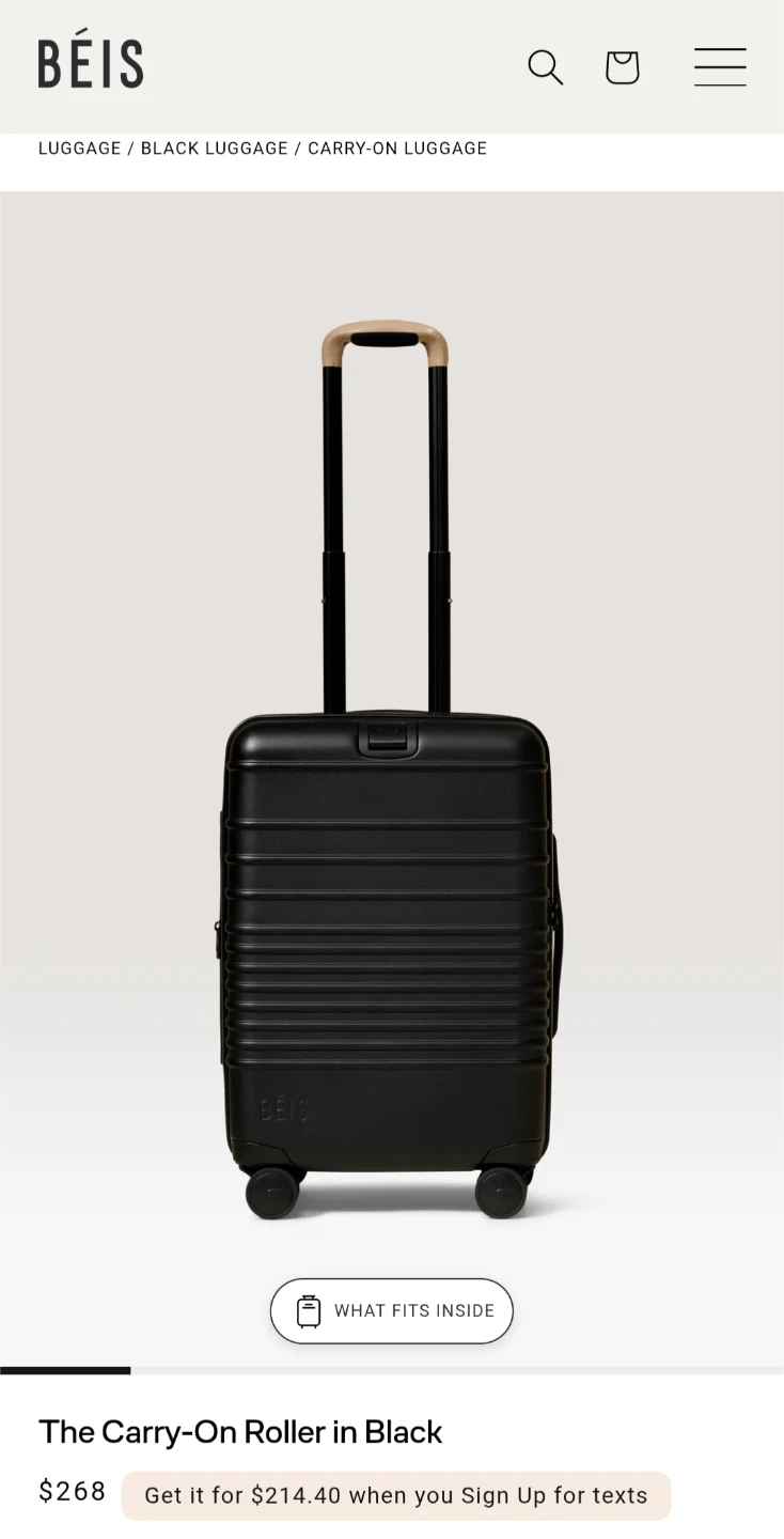 BÉIS The Carry-On Roller Black Usable 1 broken wheel - photo 2
