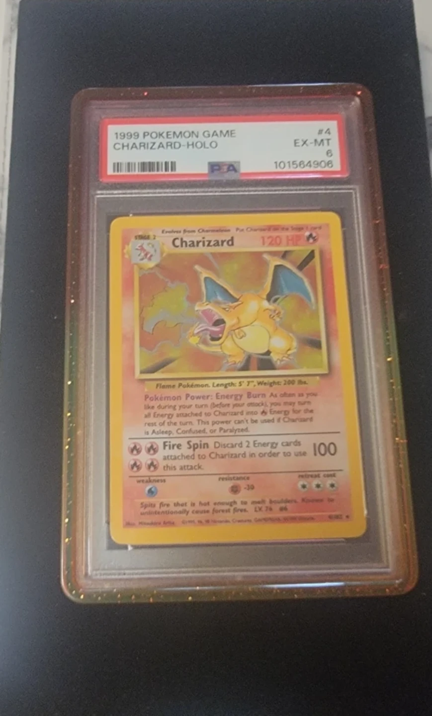 1999 Pokemon Charizard Holo PSA EX-MT 6 Trading Card