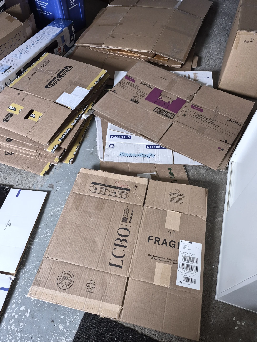 Assorted Clean Flattened Cardboard Boxes