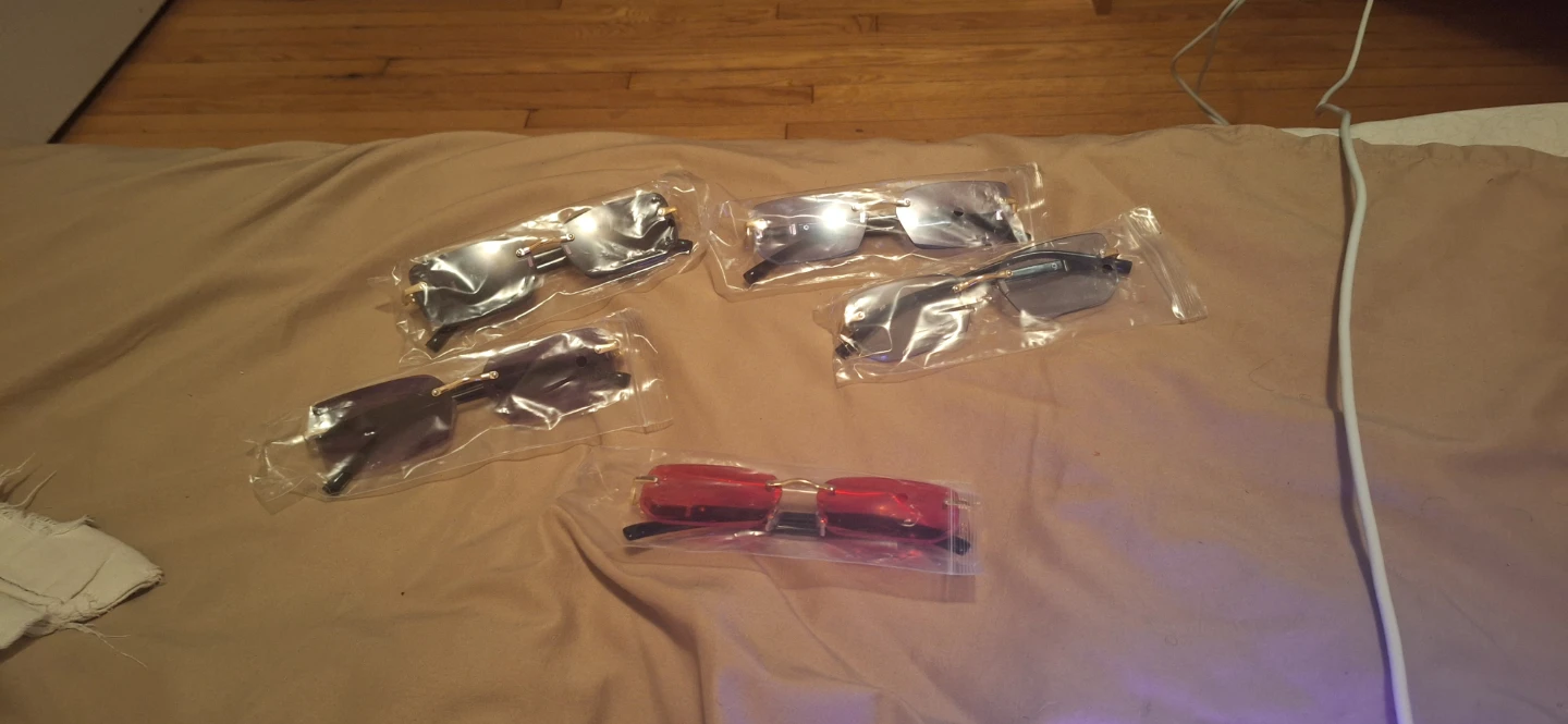 Rimless Rectangular Sunglasses - Multiple Colours - photo 3