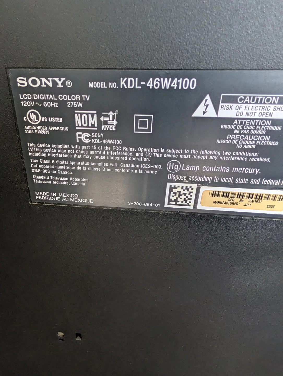 Sony Bravia 46-inch LCD TV - photo 3